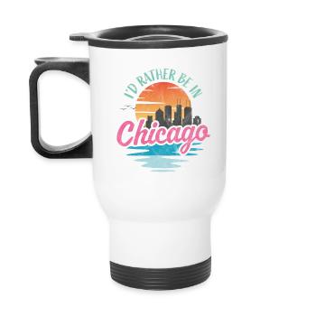 Je préfère être à Chicago - Tasse isotherme avec poignée - blanc - Dos