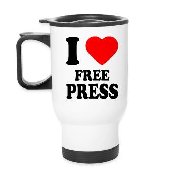 i love free press - Tasse isotherme avec poignée - blanc - Dos