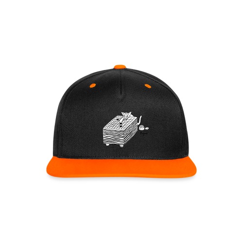 Sniffing the Third Line (Black on White) - Contrast Snapback Cap