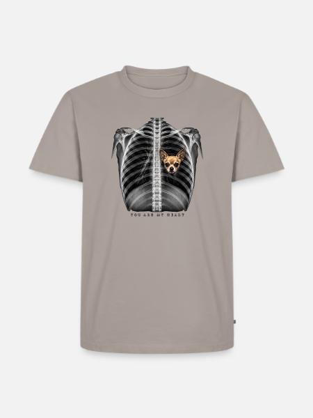 Du bist mein Herz - Männer Premium Bio T-Shirt - Taupe