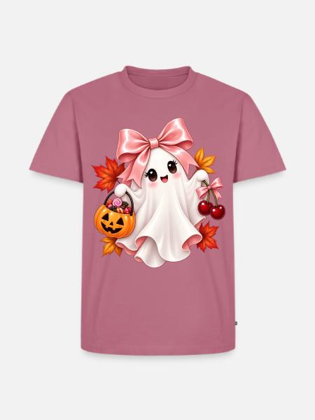 Niedlicher Halloween Geist - Männer Premium Bio T-Shirt - Mauve