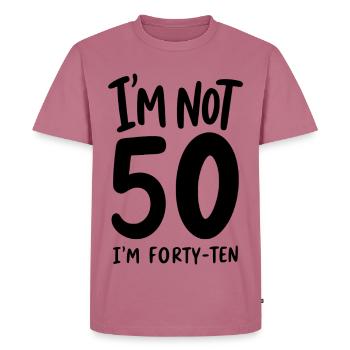 50e anniversaire - Je n’ai pas 50 ans, j’en ai quarante-dix - T-shirt Premium bio Homme - mauve - Devant - Nico (187cm)