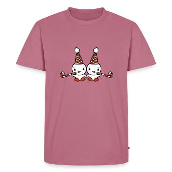 2 canards anniversaire fête chapeau deux bouffées an - T-shirt Premium bio Homme - mauve - Devant - Nico (187cm)