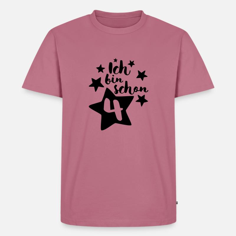 Ich bin schon Vier! - Männer Premium Bio T-Shirt - Mauve