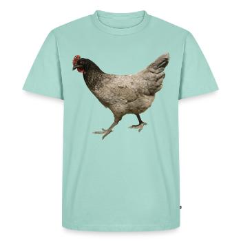 poulet gris - T-shirt Premium bio Homme - menthe  - Devant - Nico (187cm)