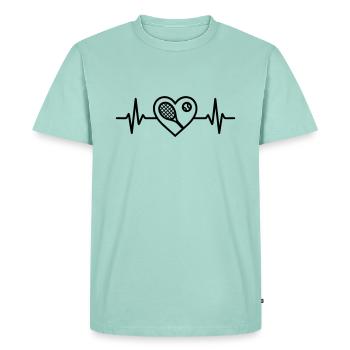 Le cœur du tennis sur le court - T-shirt Premium bio Homme - menthe  - Devant - Nico (187cm)
