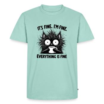 C’est bien - Kater Kaffee Design - T-shirt Premium bio Homme - menthe  - Devant - Nico (187cm)