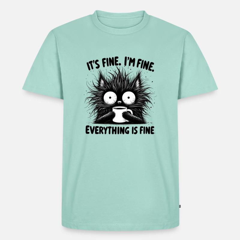 It´s Fine - Kater Kaffee Design - Männer Premium Bio T-Shirt - Mint 