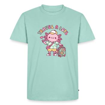 Mignon Voyage A Lotl Axolotl Avec Bagages Jeu de mots drôle - T-shirt Premium bio Homme - menthe  - Devant - Nico (187cm)