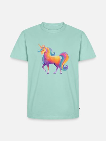 Glitzer Regenbogen Einhorn - Männer Premium Bio T-Shirt - Mint