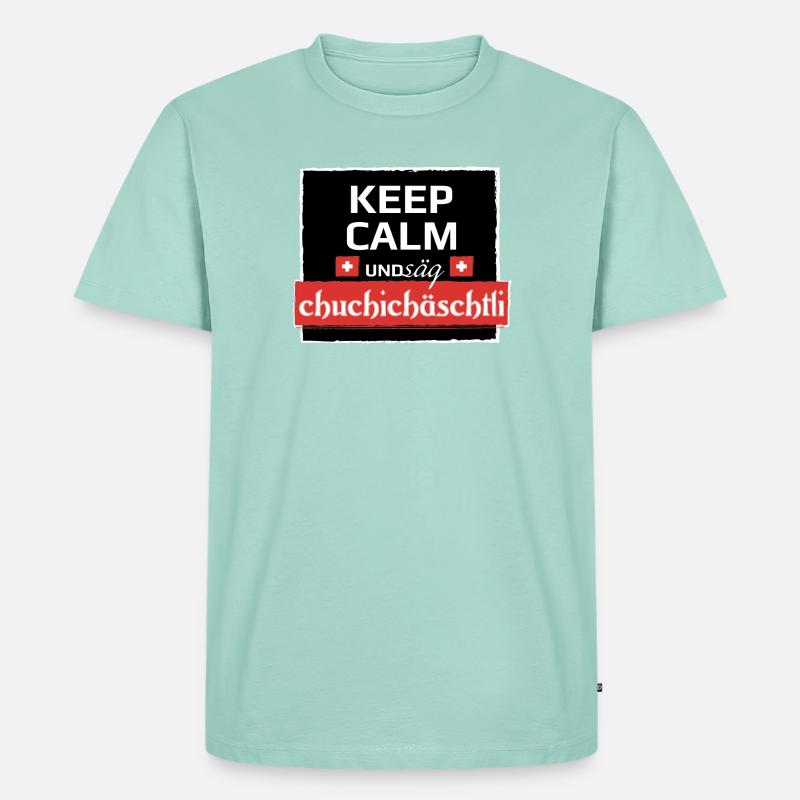 KeepCalm und Schweizerdeutsch - Männer Premium Bio T-Shirt - Mint