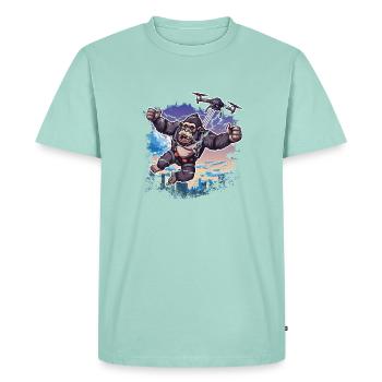 Gorille Drone Enfants Drôle - T-shirt Premium bio Homme - menthe  - Devant - Nico (187cm)