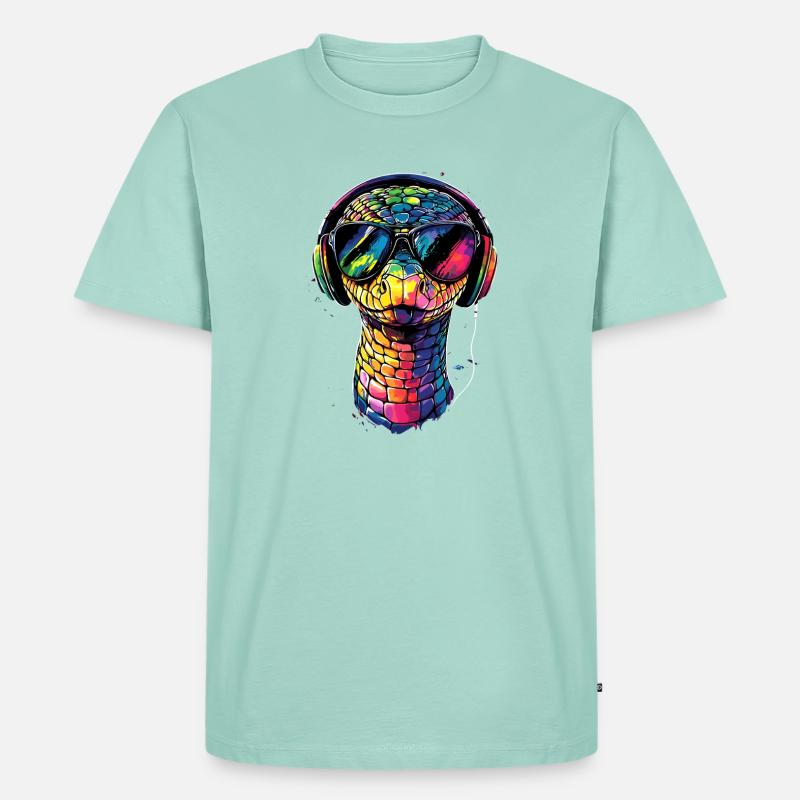 Schlange Python Kobra Klapperschlange Schlangen - Männer Premium Bio T-Shirt - Mint