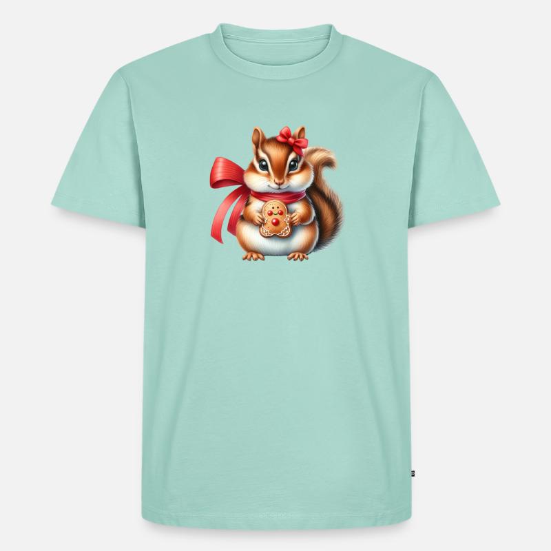 Ingwer-Eichhörnchen mit Keks - Männer Premium Bio T-Shirt - Mint 