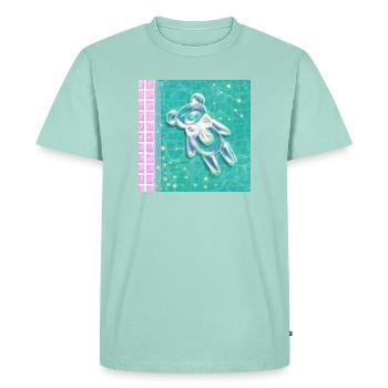 Ourson Bulle Propre - T-shirt Premium bio Homme - menthe  - Devant - Nico (187cm)
