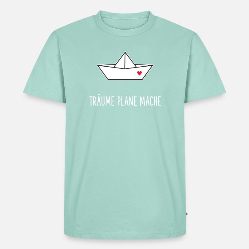 Träume Plane Mache Boot Herz - Männer Premium Bio T-Shirt - Mint 