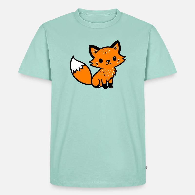 Fuchs Niedlich Comic - Männer Premium Bio T-Shirt - Mint 