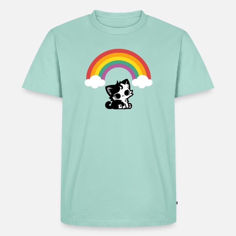 Goth Katze unterm Regenbogen Motiv - Männer Premium Bio T-Shirt - Mint 