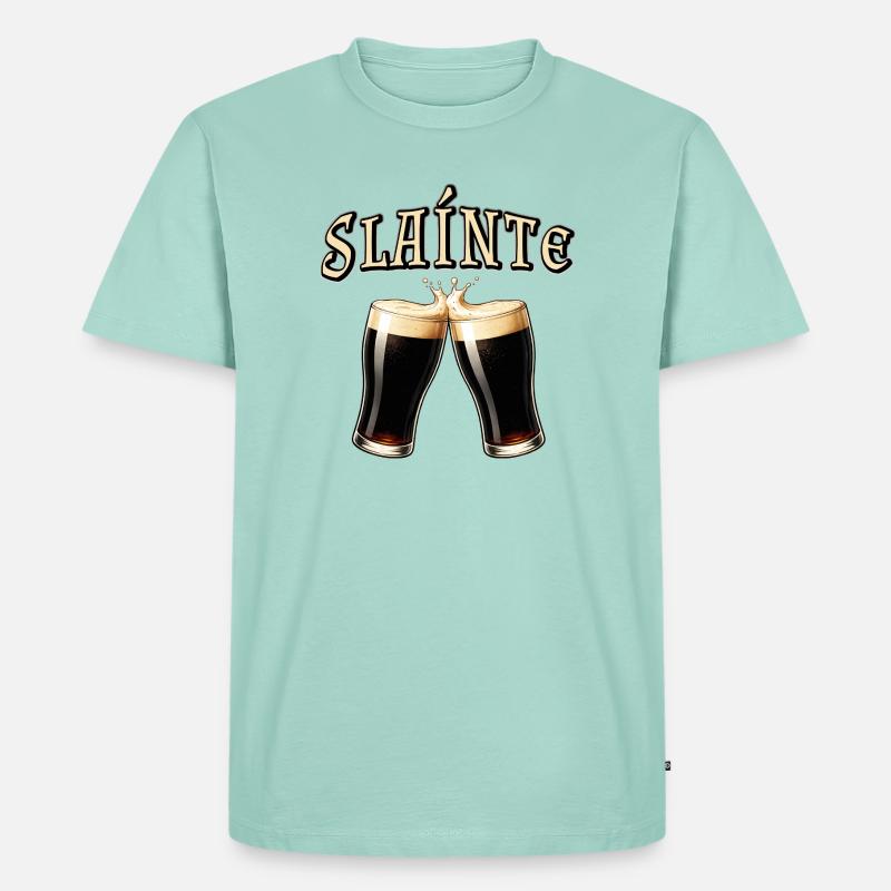 Sláinte - Irischer Trinkspruch mit Bier - Männer Premium Bio T-Shirt - Mint