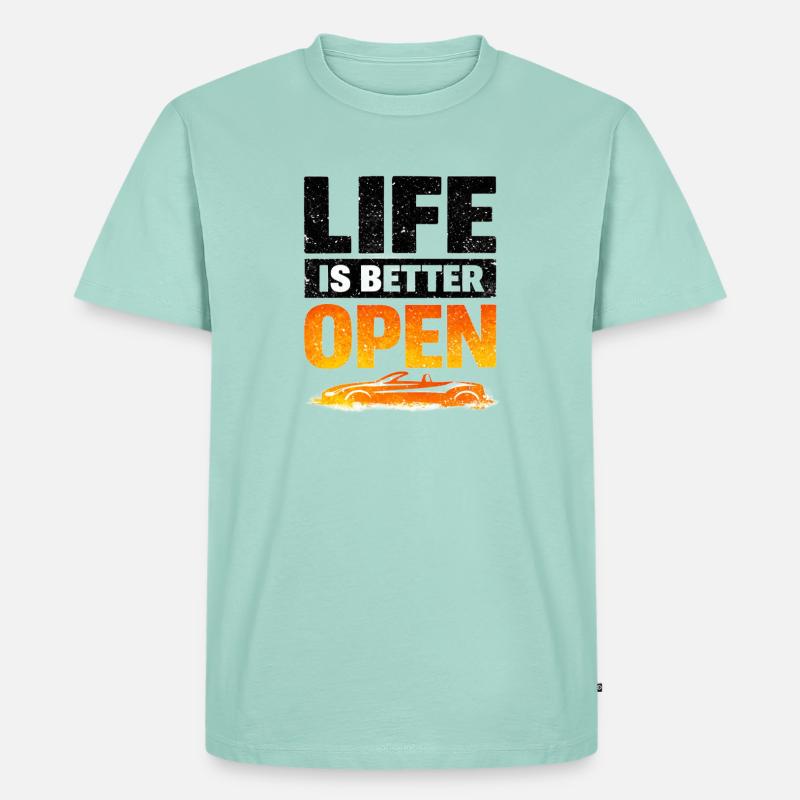 Life is Better Open Cabrio-Style - Männer Premium Bio T-Shirt - Mint