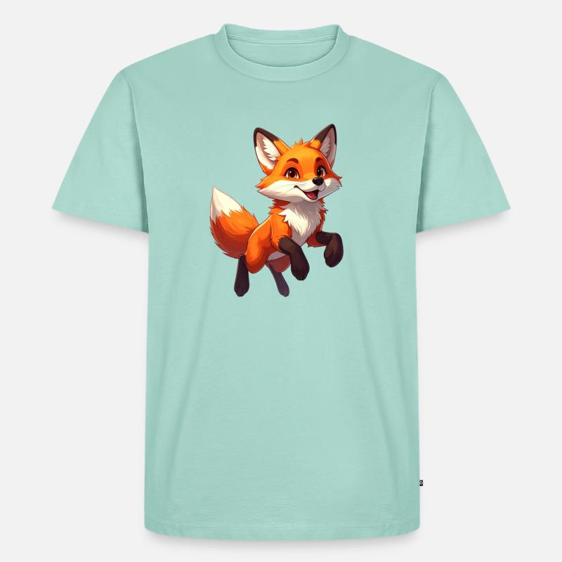 Springender Fuchs - Männer Premium Bio T-Shirt - Mint 