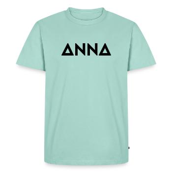 Prénom Anna - T-shirt Premium bio Homme - menthe  - Devant - Nico (187cm)