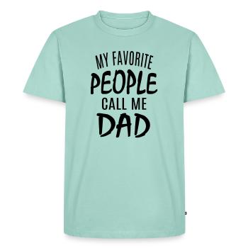 Père Fils Fille Papa Filles Personnes préférées - T-shirt Premium bio Homme - menthe  - Devant - Nico (187cm)