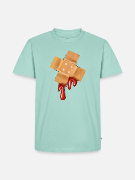 Grusel Pflaster Herzschmerz - Männer Premium Bio T-Shirt - Mint