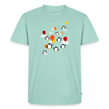 Penguins (balloons) - Men's Premium Organic T-Shirt - mint  - Front - Nico (187cm)