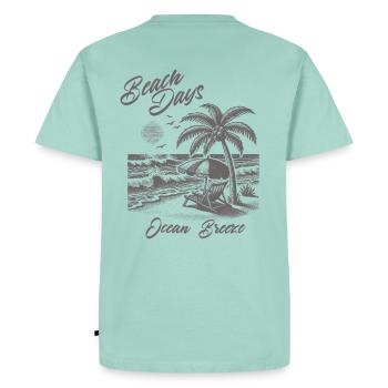 Palmiers, mer et soleil - Beach Days & Ocean Breeze - T-shirt Premium bio Homme - menthe  - Dos - Nico (187cm)