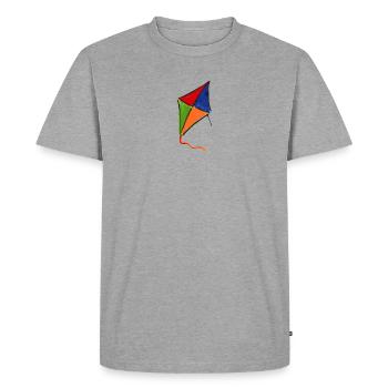 cerf-volant - T-shirt Premium bio Homme - gris chiné - Devant - Nico (187cm)