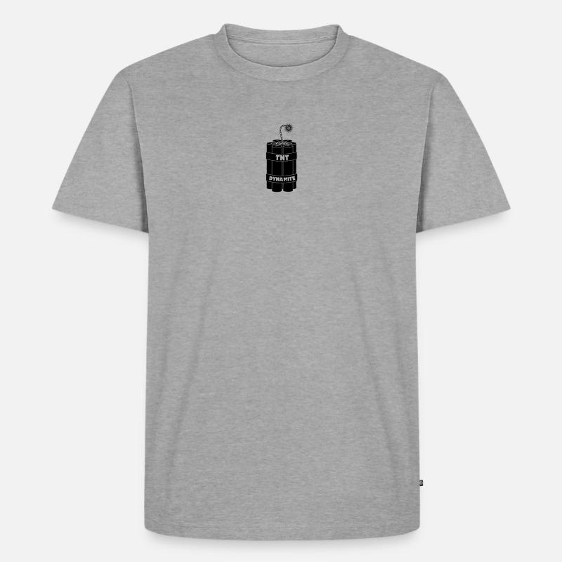 Sieben brennende Dynamitstangen - Männer Premium Bio T-Shirt - Grau meliert