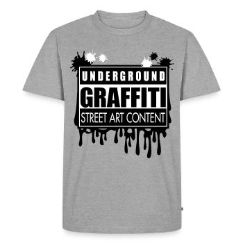Underground graffitis flex - T-shirt Premium bio Homme - gris chiné - Devant - Nico (187cm)