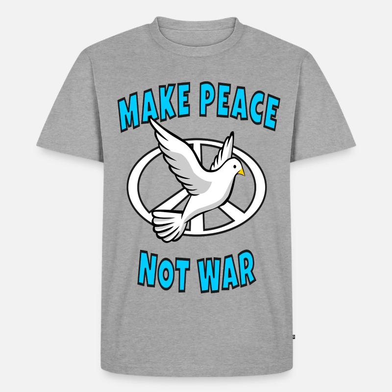 Make Peace Not War - Männer Premium Bio T-Shirt - Grau meliert