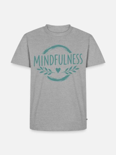 Mindfulness Achtsamkeit Selbstliebe Herzsymbol - Männer Premium Bio T-Shirt - Grau meliert