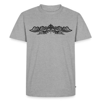 Ornement de tatouage tribal avec des crocodiles. - T-shirt Premium bio Homme - gris chiné - Devant - Nico (187cm)