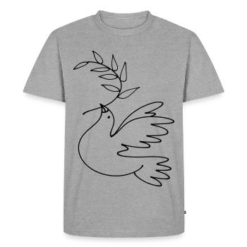 Colombe de la Paix - T-shirt Premium bio Homme - gris chiné - Devant - Nico (187cm)