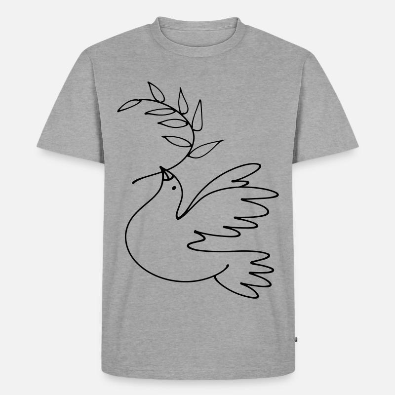 Friedenstaube - Männer Premium Bio T-Shirt - Grau meliert