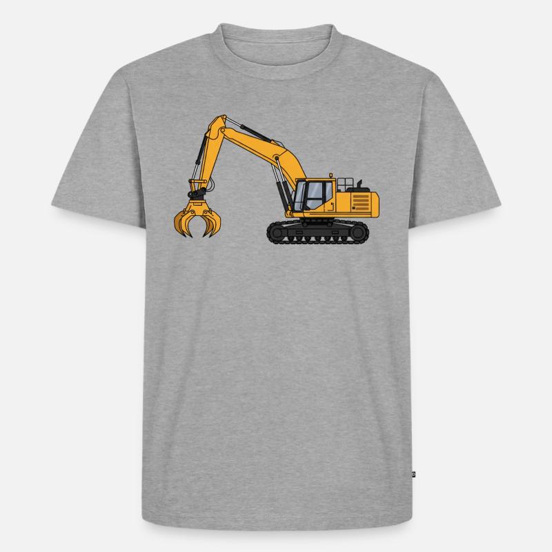 Bagger Baggerfahrer Baustelle  - Männer Premium Bio T-Shirt - Grau meliert