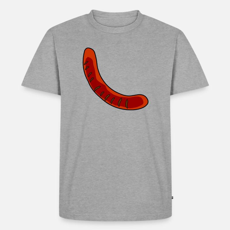 Wurst oder Bratwurst - Männer Premium Bio T-Shirt - Grau meliert
