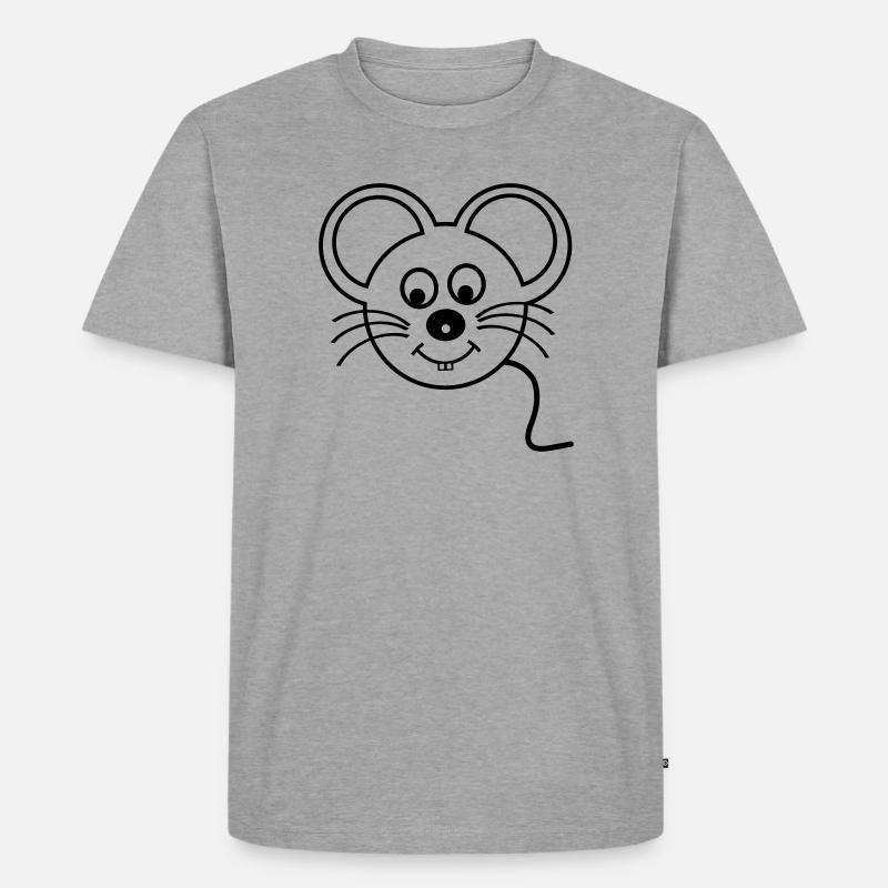 Maus - Männer Premium Bio T-Shirt - Grau meliert
