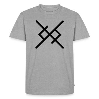 L’amour éternel dans les runes vikings - T-shirt Premium bio Homme - gris chiné - Devant - Nico (187cm)