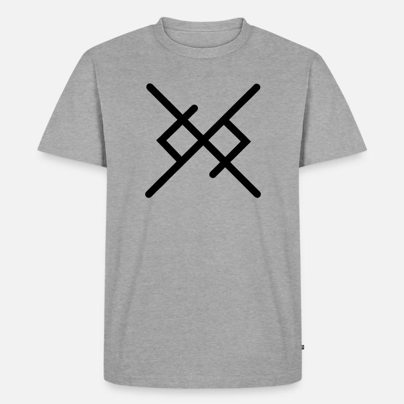 Ewige Liebe in Wikingerrunen - Männer Premium Bio T-Shirt - Grau meliert