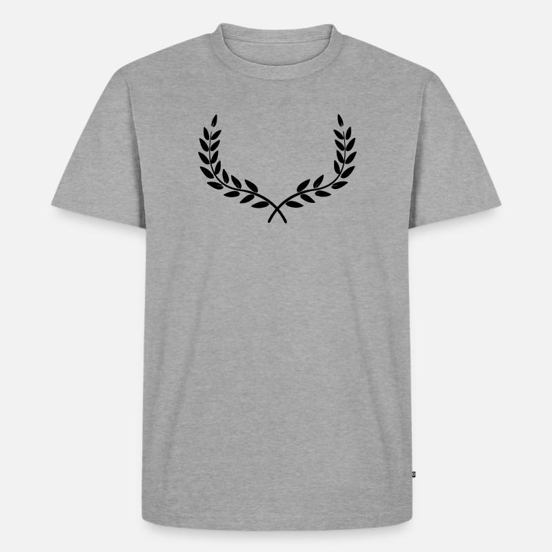 Kranz Lorbeerkranz - Männer Premium Bio T-Shirt - Grau meliert