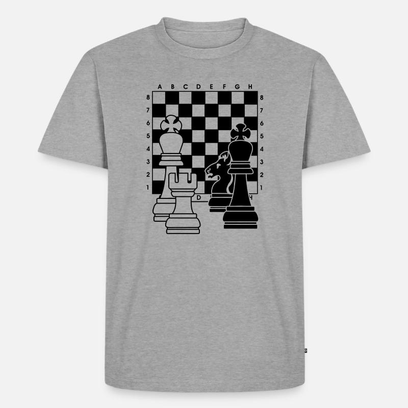 Schach2 - Männer Premium Bio T-Shirt - Grau meliert