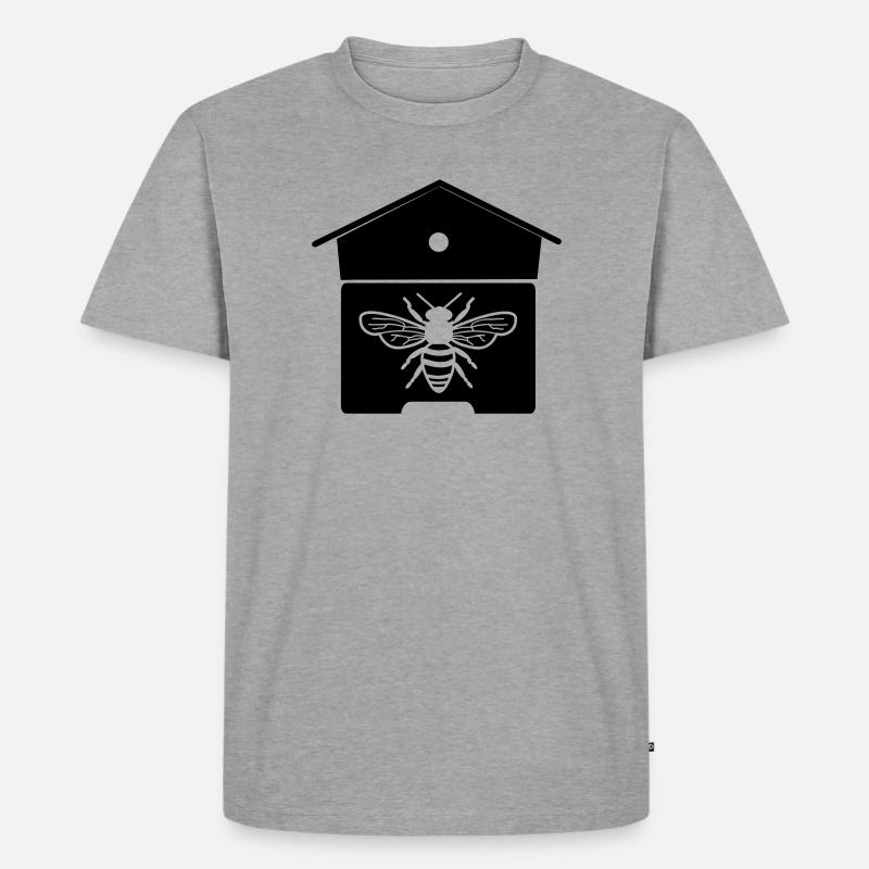 Bienenhaus oder Bienennest - Männer Premium Bio T-Shirt - Grau meliert