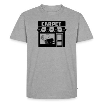 Logo des rouleaux de moquette en magasin - T-shirt Premium bio Homme - gris chiné - Devant - Nico (187cm)