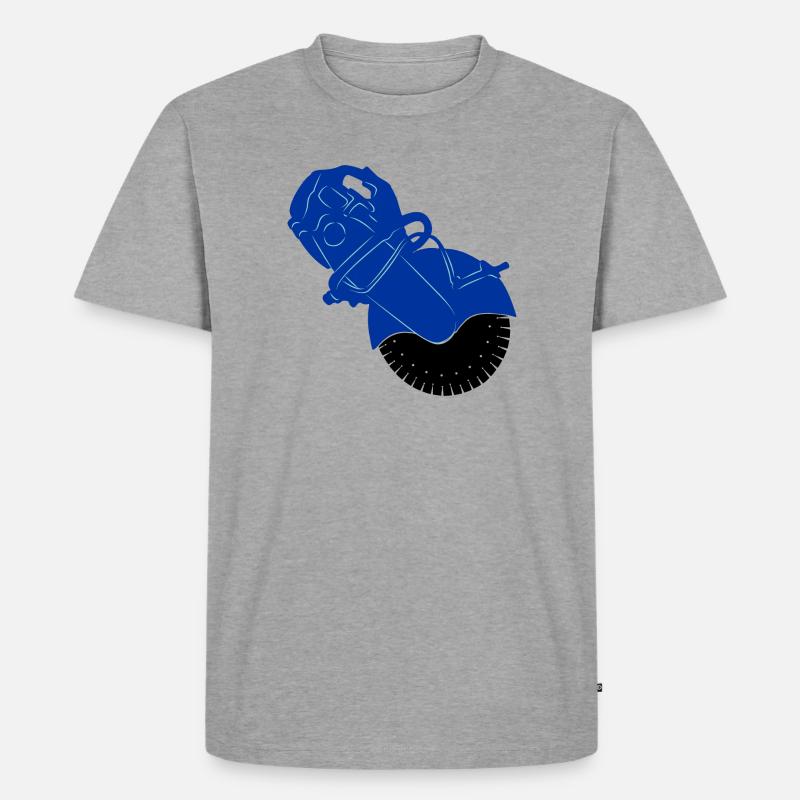 Pflastersteinsäge oder Steinsägemaschine - Männer Premium Bio T-Shirt - Grau meliert