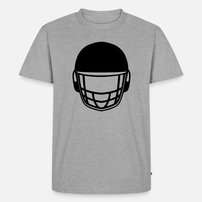 Cricket-Helm-Logo - Männer Premium Bio T-Shirt - Grau meliert