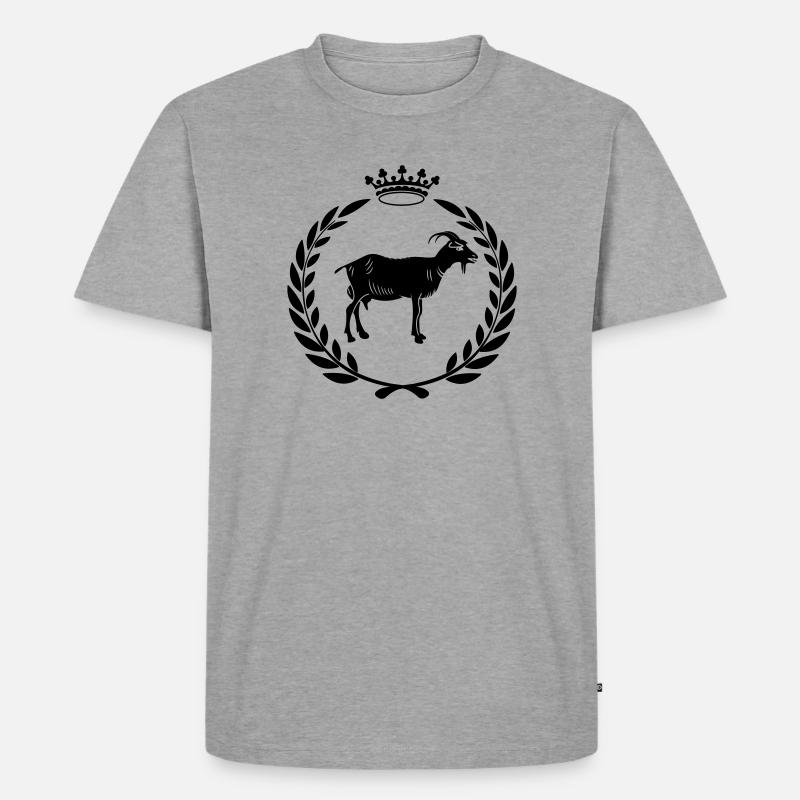 Bester Ziegen- oder Käse-Lorbeerkranz - Männer Premium Bio T-Shirt - Grau meliert